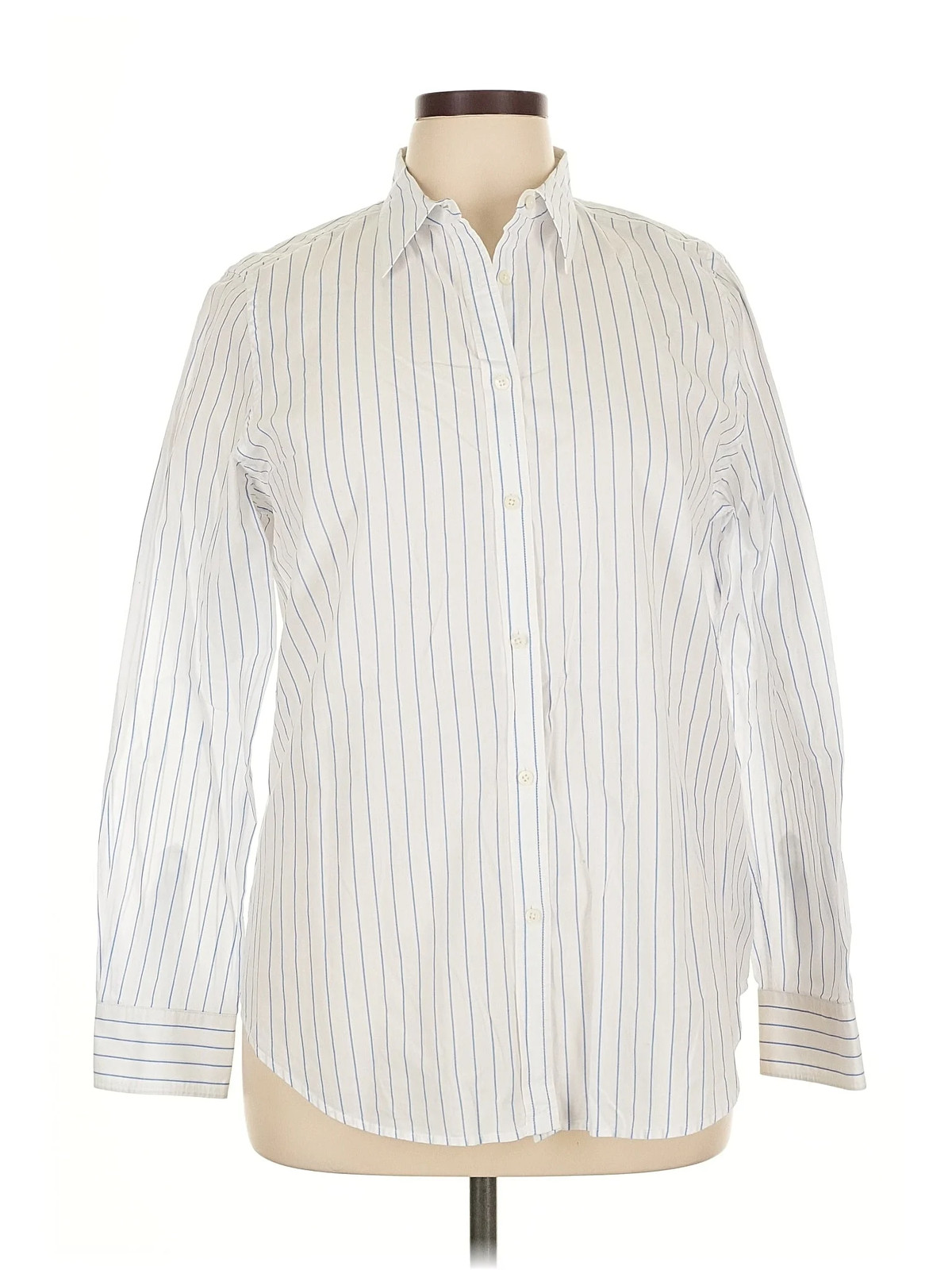 Lauren by Ralph Lauren Women Ivory Long Sleeve Button-Down Shirt 14