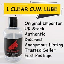 1 BAD DRAGON CLEAR CUM LUBE 250ml / 8oz ~ BRAND NEW & SEALED AUTHENTIC NEW
