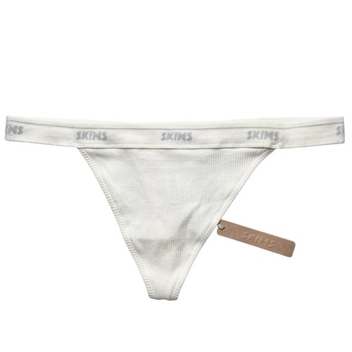 SKIMS Women’s Logo Rib Thong in Marble Size 3X