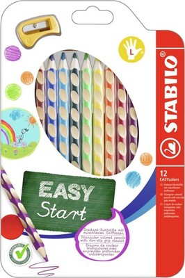 STABILO - Ergonomischer Buntstift für Linkshänder - EASYcolors - 12er Pack mit S