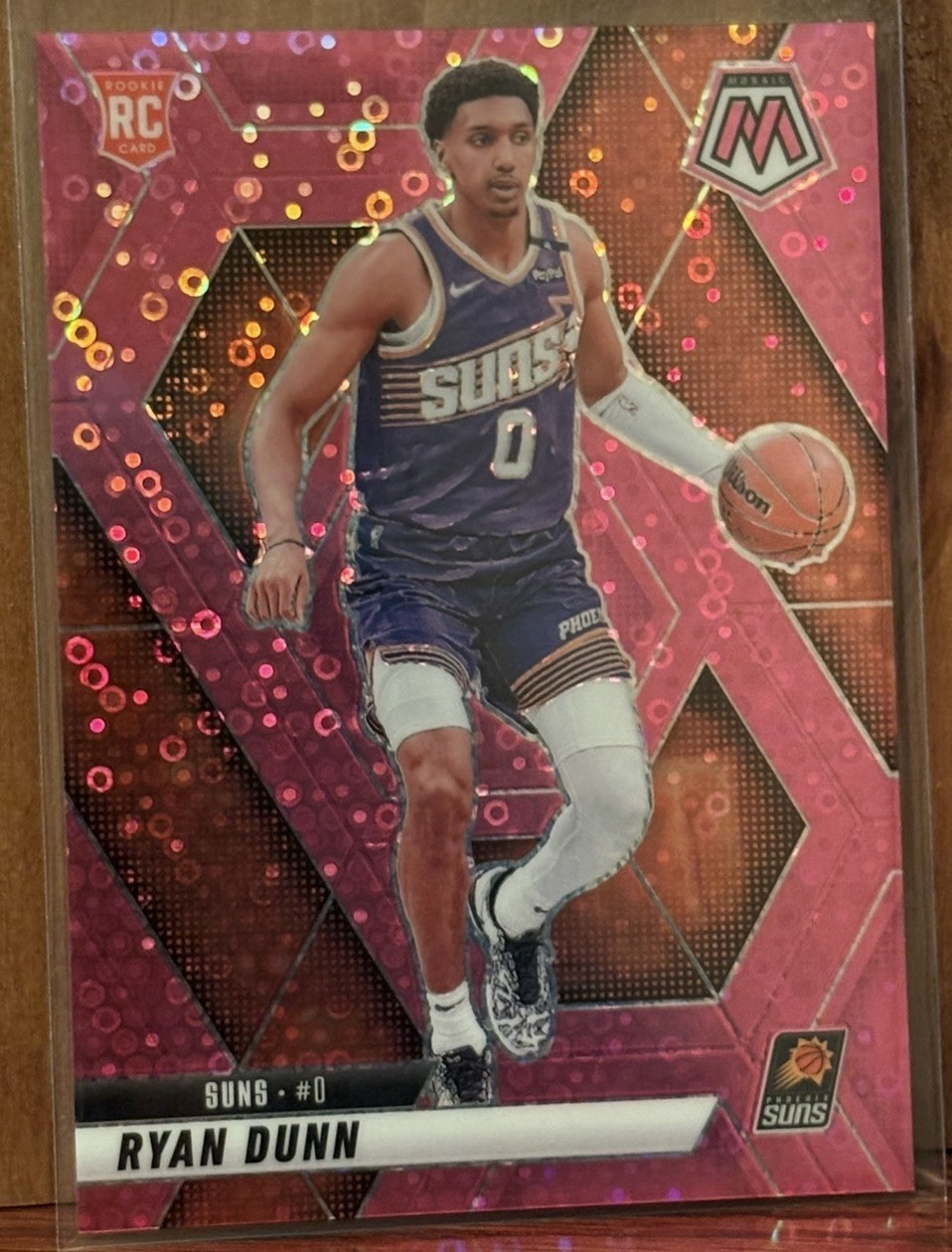 2024-25 Panini Mosaic - Ryan Dunn #233 - Pink Disco Prizm 17/20 (RC) - Suns