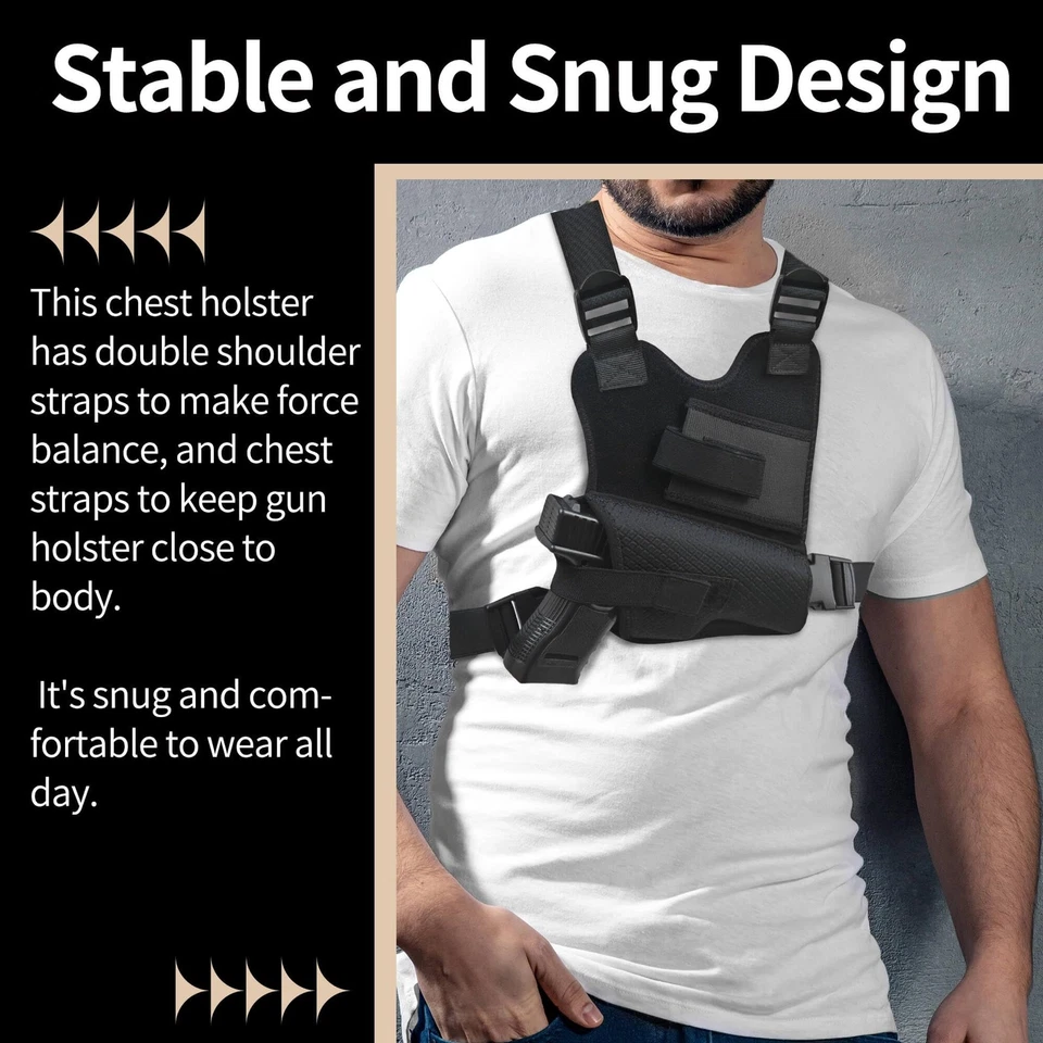 Shoulder &Chest Holster,Universal Chest Holsters for Pistols,Chest Pack with ... - Image 2 of 4