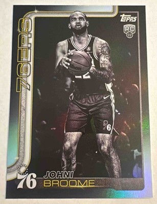 2025-26 Topps Basketball Johni Broome Blackout Variation #235 Philadelphia 76ers