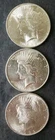 Lot of Three 1922 $1 Peace Silver Dollars