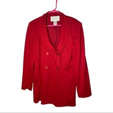 Hugo Buscati Collection Double Breasted Dress Coat Red Size 12 Made in USA
