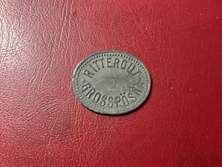 Rittergut Grosspösna Marke für 1 Becher Zink oval (32)