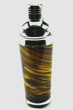 Chrome Tortoise Shell Glass Cocktail Shaker 1...