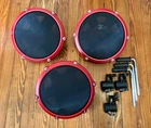 3 Red Alesis 8” Tom Mesh Drum Pads NEW (1 Zone) Nitro Max SE w/Clamps (1 1/8")