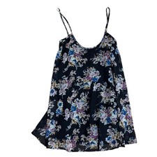 Show Me Your MuMu Mini Dress Small Swing Floral Lined Purple Adjustable Straps
