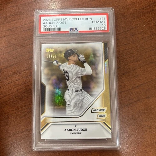 2025 Topps MVP Collection Aaron Judge Gold Foil /50 PSA 10