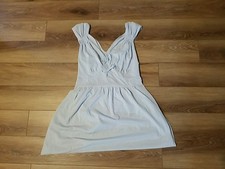 Vintage Blue Long Nightgown Nightie V-Line Nylon Small