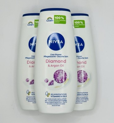 Nivea Soft Care Shower Gel Diamond & Argan Oil 250ml   3 Pack