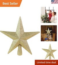 Glitter Star Tree Topper - Christmas Gold Decorative Holiday Bethlehem Star O...