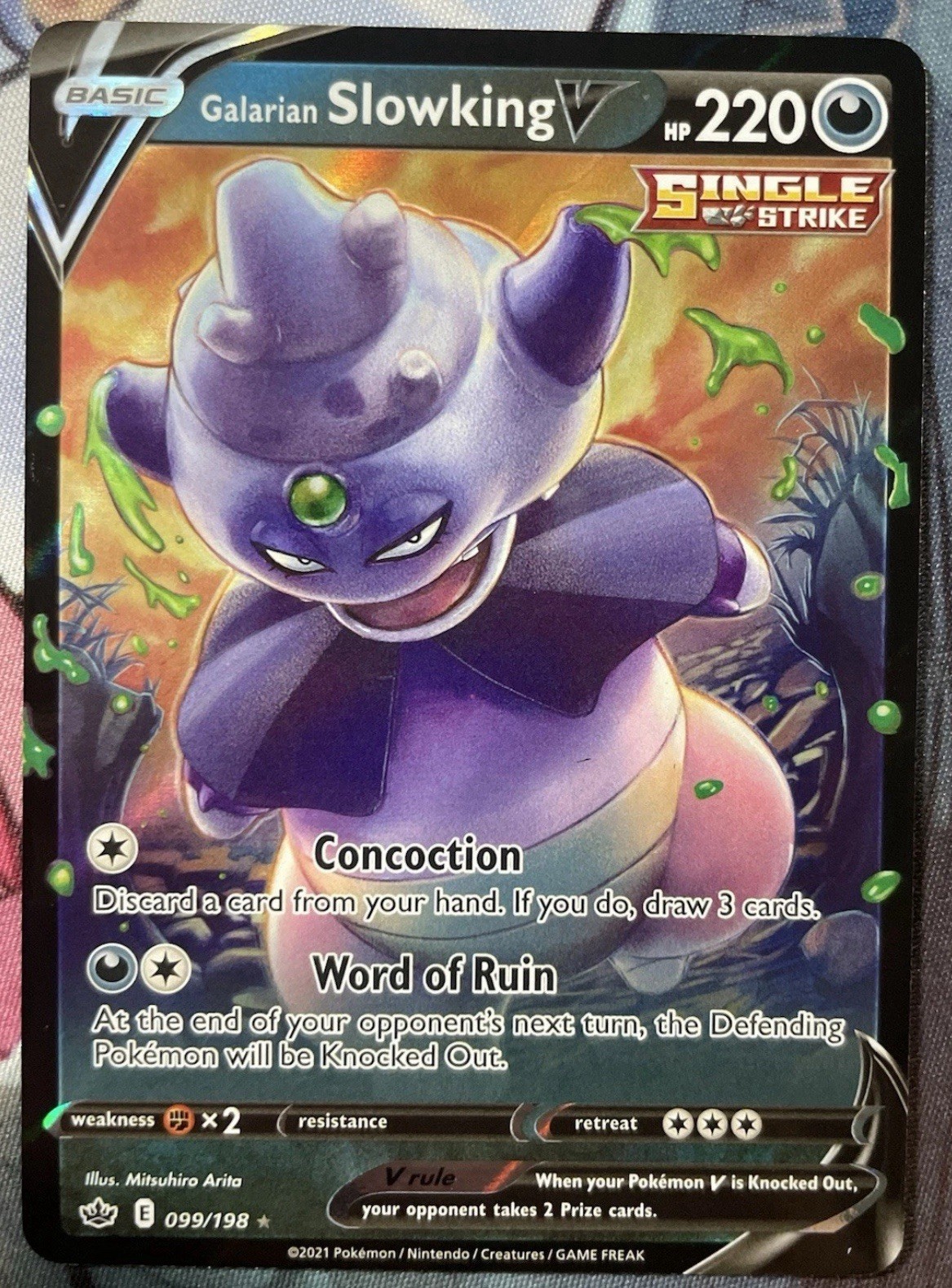 Galarian Slowking V 099/198 Swsh06: Sword & Shield - Chilling Reign Holo - NM