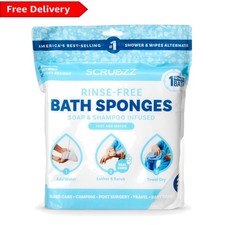 Unscented Water-Activated Bathing Wipes - 25 Single-Use for Total Freshness