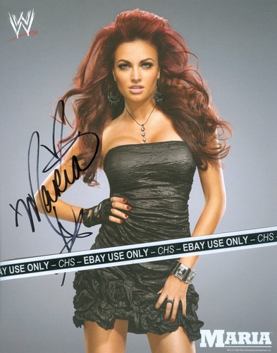 MARIA KANELLIS SEXY!! SIGNED ORIGINAL WWE COLOR 8x10 PROMO PHOTO BUSTY POSE!!