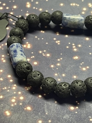 Paparazzi EARTHY ENERGY Blue Marble Stone 💙 Lava Bead Urban Bracelet 🔥UNISEX🔥 - Picture 9 of 10