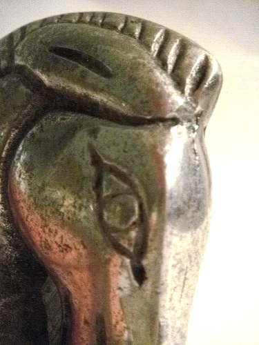 VINTAGE ALUMINIUM PFERDEKOPF AUTO HAUBE ORNAMENT FINAL ANTIK RÖMISCHER TROJANER - Bild 18 von 19