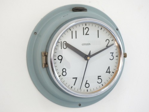 Blue Vintage Maritime Navigation Citizen Wall Clock Slave Nautical Ship Japan - Picture 3 of 6