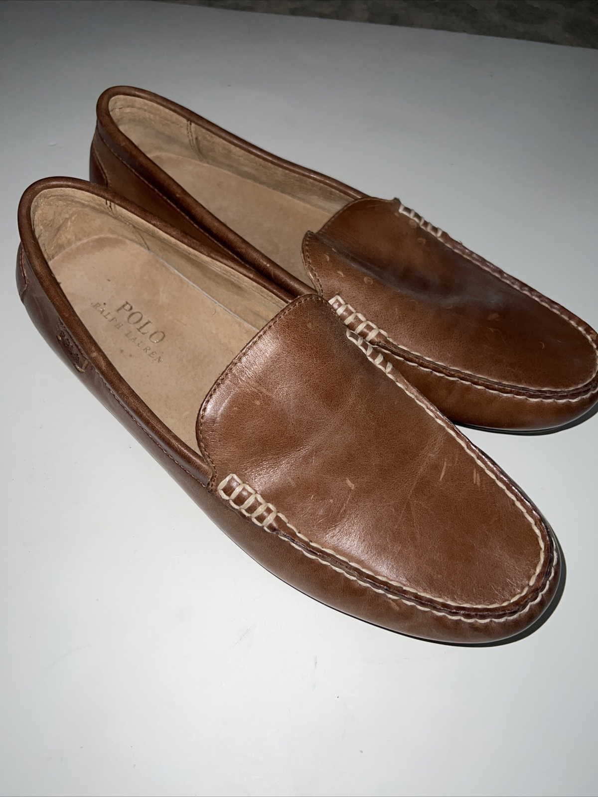 Ralph Lauren Polo Woolley Brown Leather 