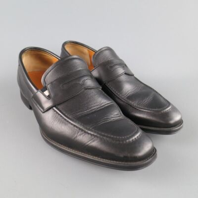 BALLY Size 7.5 Black Leather Penny Loafers | eBay
