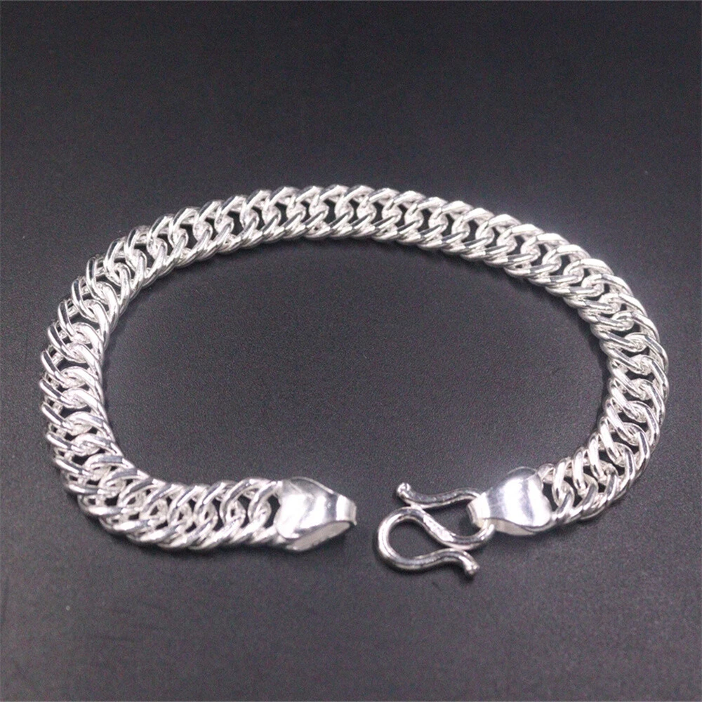 Miami Cuban Link Bracelet 999 pure silver 7 1/2 