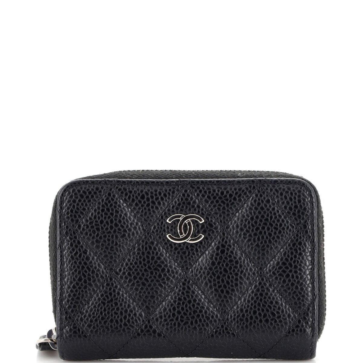 Chanel CC Zip Coin Purse Quilted Caviar Small Black