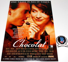 JULIETTE BINOCHE SIGNED 'CHOCOLAT' 12x18 MOVIE POSTER ACTRESS BECKETT BAS COA JULIETTE BINOCHE SIGNED 'CHOCOLAT' 12x18 MOVIE POSTER ACTRESS BECKETT BAS COA