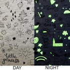 Glow In The Dark Cotton Jersey Stretch Fabric Material - LITTLE PRINCESS GREY