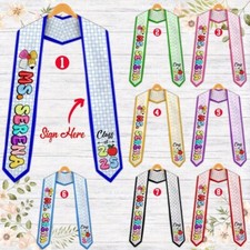 Teacher Graduation Stole, Coquette Pencil Stole, Class of 2025, Colorful Sash