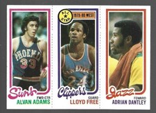 B 1980-81 Topps Basketball Alvan Adams Lloyd Free Adrian Dantley 189-14-240 NRMT