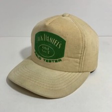 RARE Vintage JACK DANIELS Old No. 7 Field Tester Suede Trucker Hat Beige Tan
