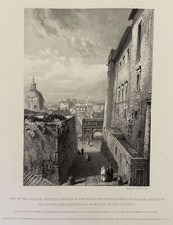View Arch Of Septimus Severus Roman Forum Rome Lithographie W. B. Cooke 1840