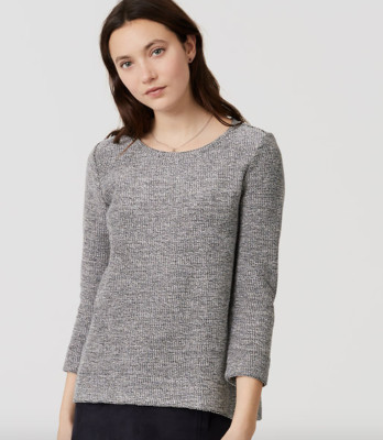 NEW NWT Loft Shimmer Boucle Top Size: XS Color: Black/White Combo