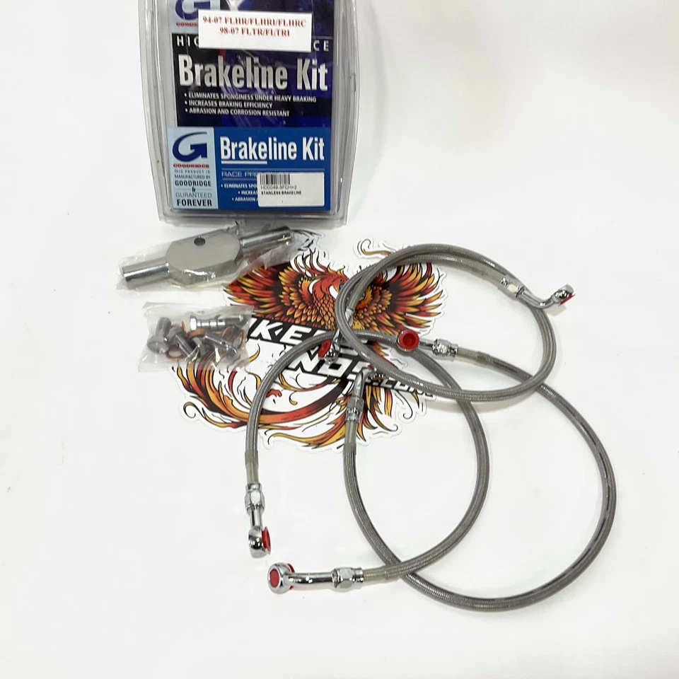 Goodridge 1994-2007 Touring Stainless Braided Brake Line Kit HD0049-3FCH/CL+2 - Image 2 of 2