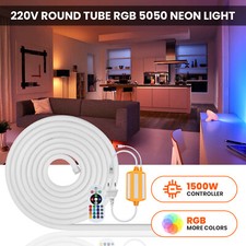 360° Rund RGB Neon LED Stripe Streifen IP67 Lichtschlauch Band Lichtleiste 230V