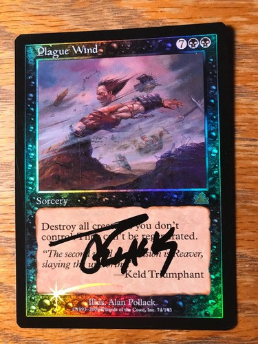 Magic the Gathering MTG foil Plague Wind Prophecy signed by Artist NM - 第 1/3 張圖片