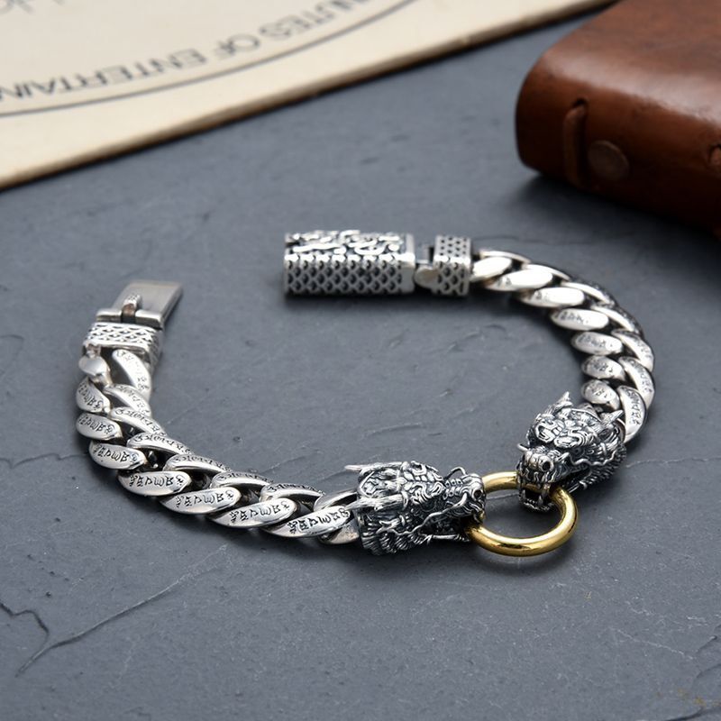 New 925 Silver Plated Bangle Bracelet Chain Popular Vintage Bracelets