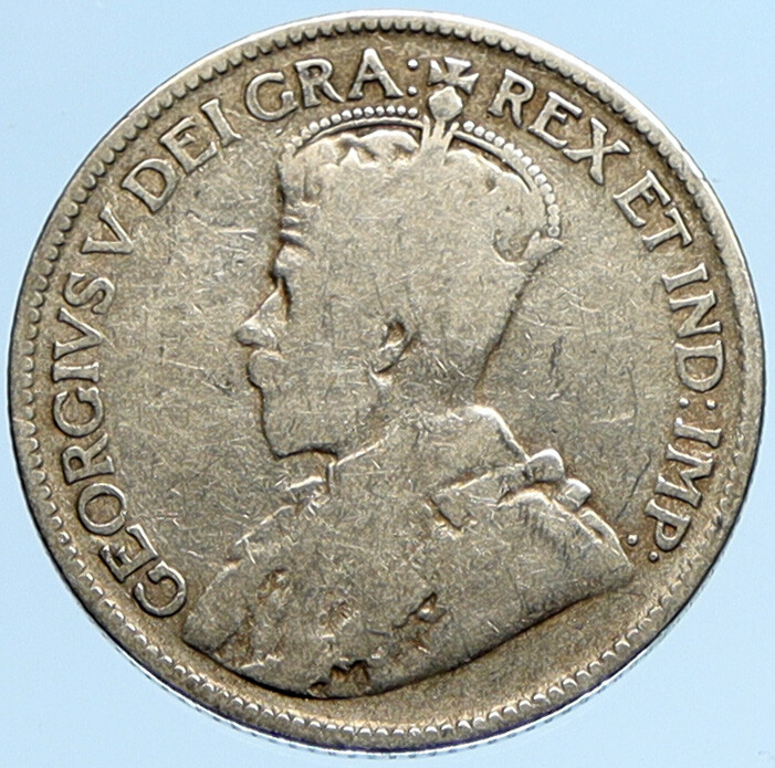 1920 CANADA UK King George V VINTAGE Antique RARE SILVER 25 CENTS