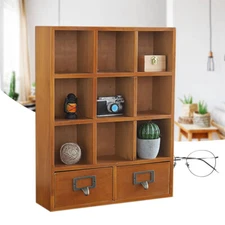 9 Grids Wooden Shelf  Storage  Shelves Office Organizer Cabinet