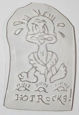 1970's ORIGINAL, Traditional, Vintage, Acetate Tattoo Stencil Duck Hot Rocks