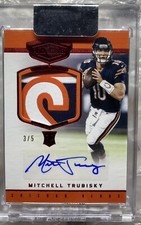 2017 PLATES & PATCHES MITCHELL TRUBISKY RPA Rookie Auto /5! Jersey CHICAGO BEARS