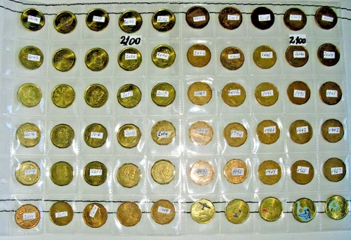 61 Loonies Canadian $ 1 Dollar 1987 to 2025 collection lot all different 5 color