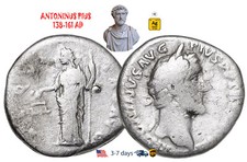 Ancient Roman Empire Coin Silver Denarius ANTONINUS PIUS 138-161 AD #19770