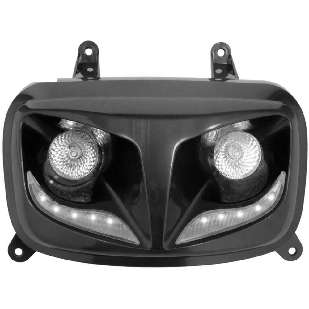 Mask Double Light Black Bands LED Bianchi MBK Booster Yamaha Bws