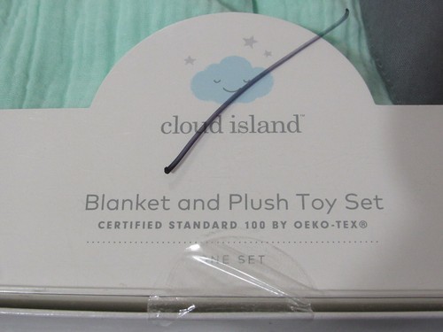 Cloud Island Blanket & Plush Toy Set mint green blanket gray panda new - Picture 2 of 9