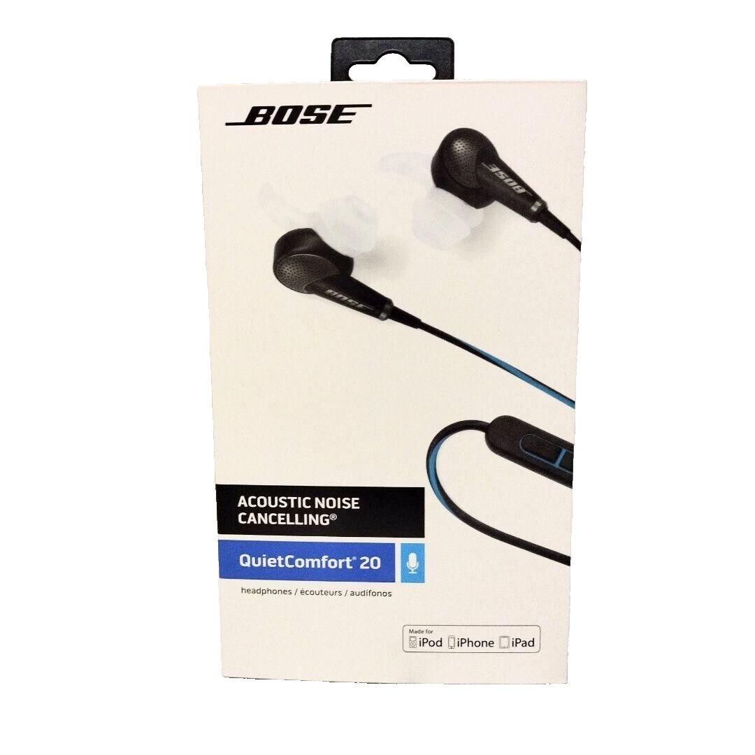 BOSE QuietComfort 20 Apple Black Acoustic Noise Canceling BOSE QuietComfort 20 Apple Black Acoustic Noise Canceling