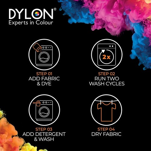 Dylon Wash & Dye Fabric Dye for Clothes/Soft Furnishings Intense BLACK - NEW UK - Picture 3 of 3