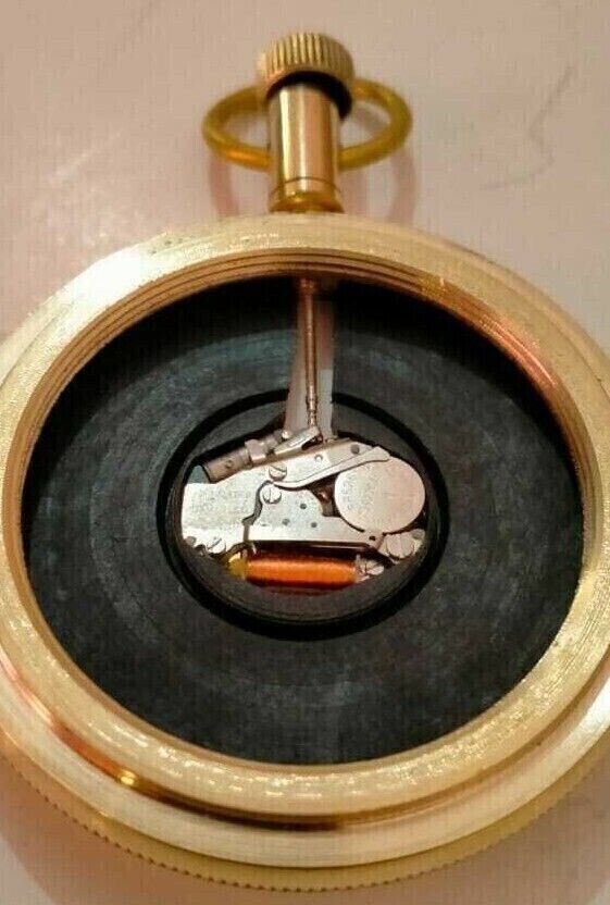 Antique Engraved Brass Elgin Pocket watch W/ Chain Vintage Gift for him