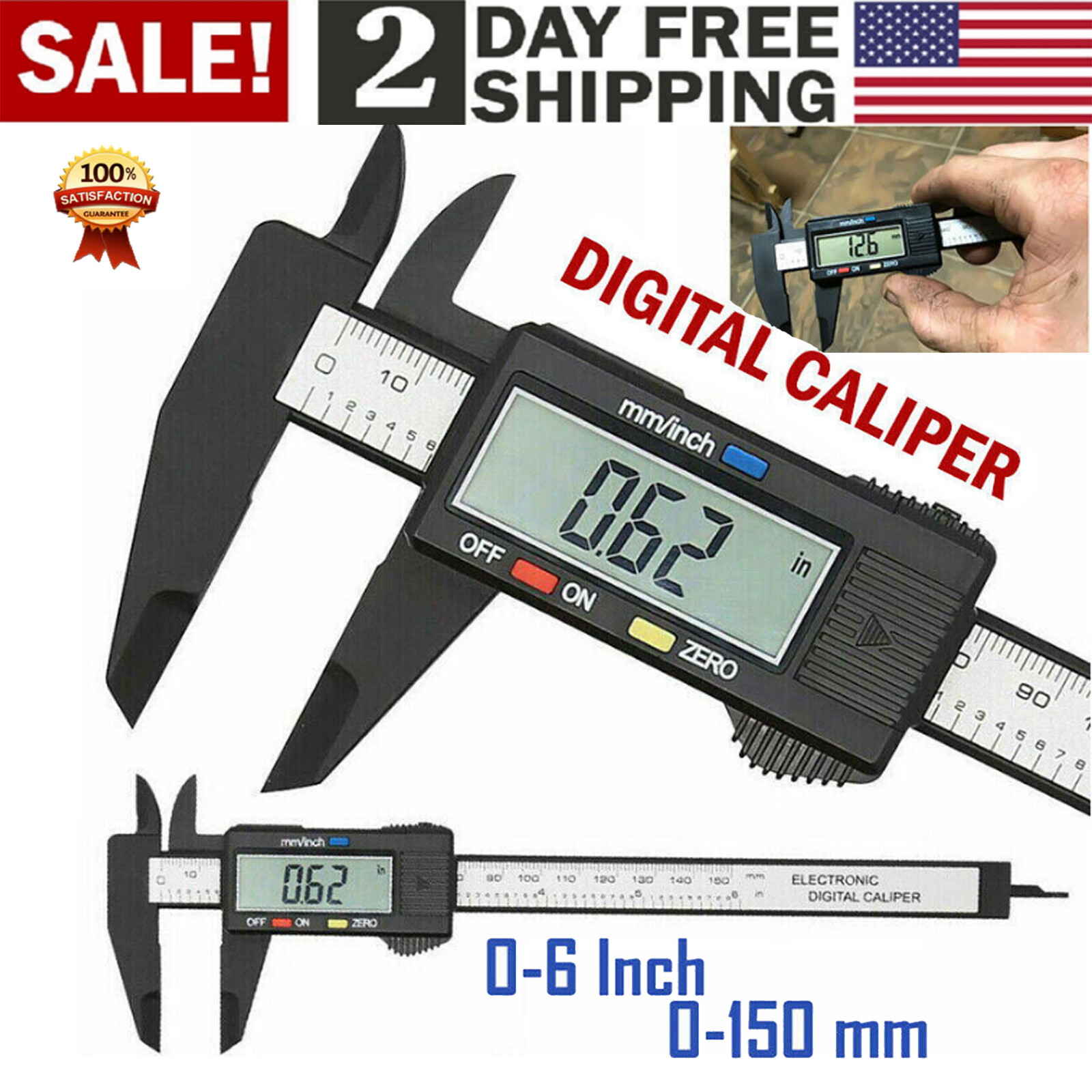 6 inch Digital Caliper Vernier Micrometer Electronic Ruler Gauge Dial Calipers